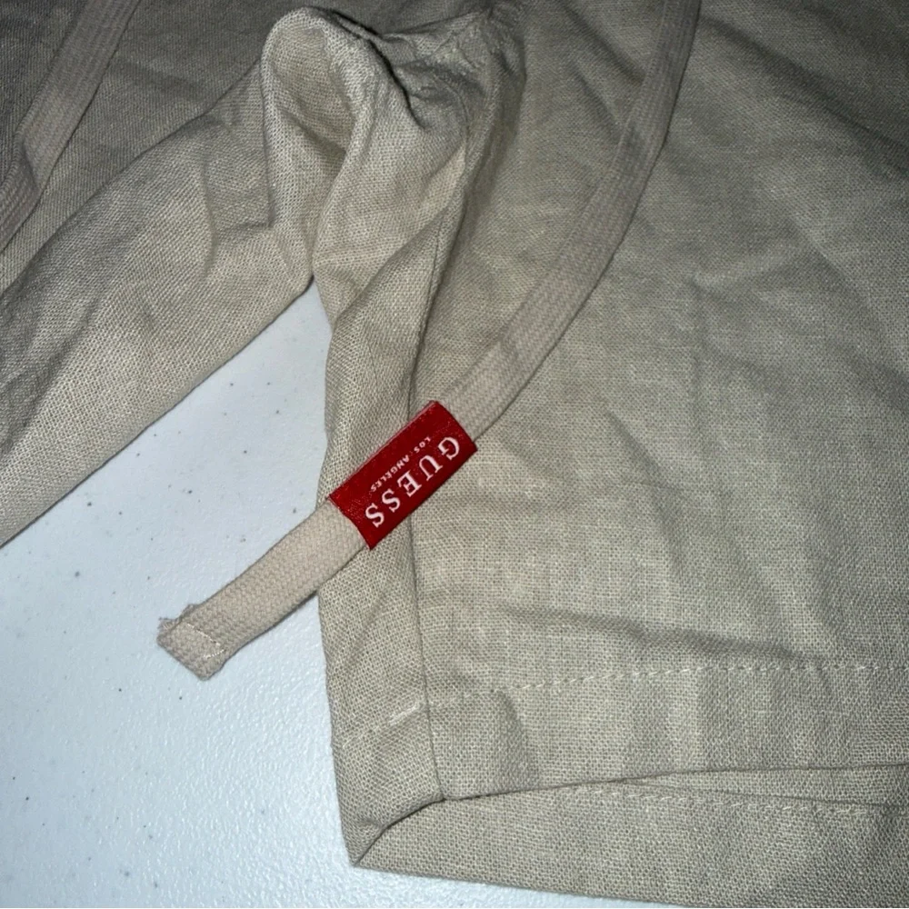 Guess‎ Men's Linen Shorts khaki Size Xl Beige Drawstring New NWT Pockets - Picture 4 of 12